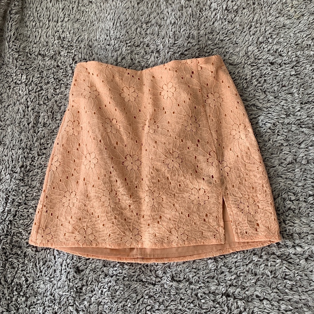 Altar’d State Orange Floral Mini Skirt